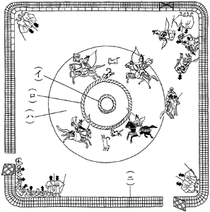 犬追物〈犬追物図　国会図書館〉