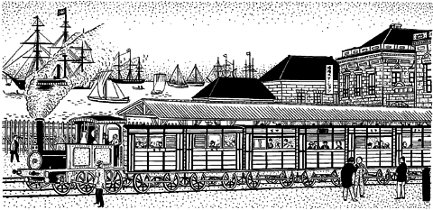 陸蒸気〈東京横浜蒸気車鉄道之図〉