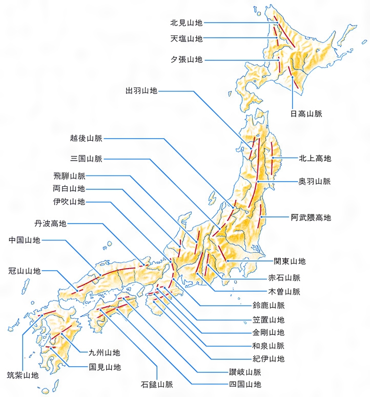 最も気に入った 日本 の 山脈 地図 無料の印刷可能なイラスト素材