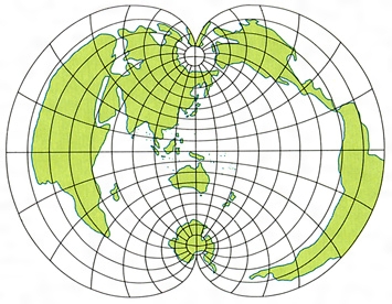 多円錐図法（読み）たえんすいずほう（英語表記）polyconic projection