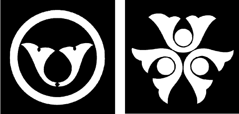 丸に鍬形@三つ鍬形