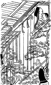 注連縄<b>①</b>〈年中行事絵巻〉